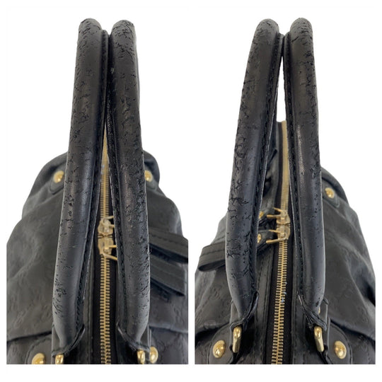 GUCCI Handbag 247902 leather Black GoldMetal Handbag Shoulder Bag 2way Guccisima Sukey Women Used Authentic