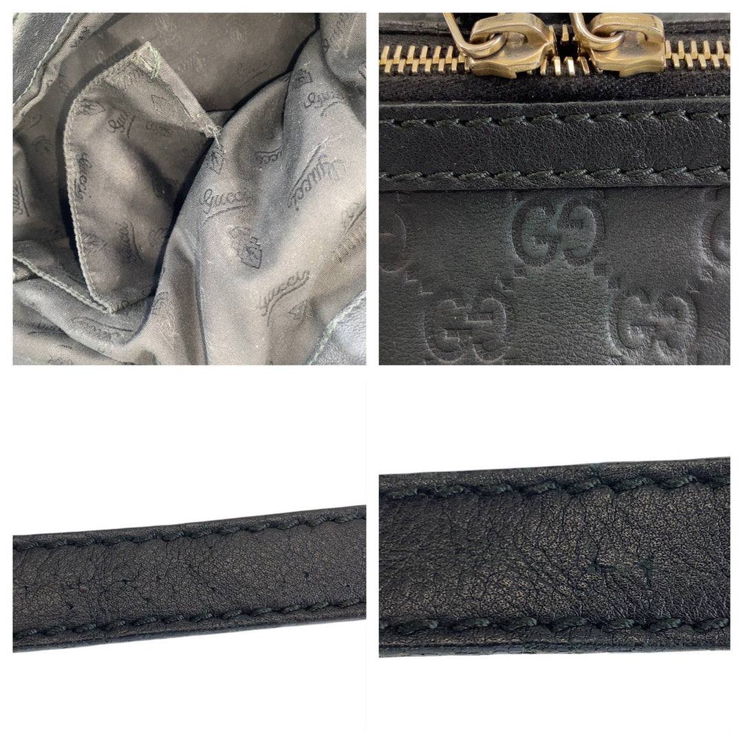 GUCCI Handbag 247902 leather Black GoldMetal Handbag Shoulder Bag 2way Guccisima Sukey Women Used Authentic