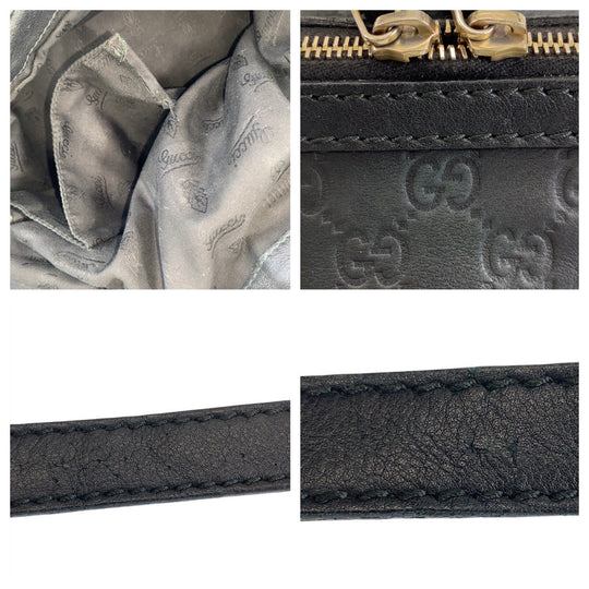 GUCCI Handbag 247902 leather Black GoldMetal Handbag Shoulder Bag 2way Guccisima Sukey Women Used Authentic