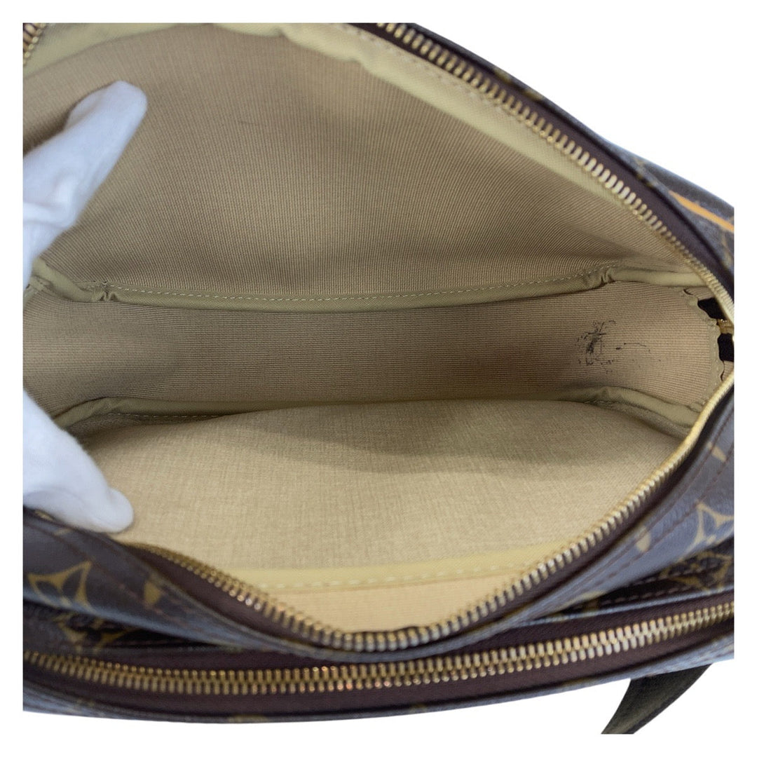 LOUIS VUITTON Shoulder Bag M45254 PVC Brown Gold Metal Shoulder Bag Messenger bag Monogram Reporter PM Women Used Authentic