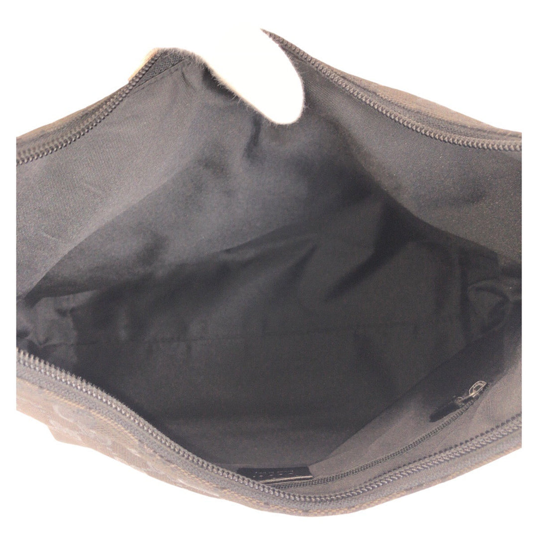 GUCCI Shoulder Bag 001 3380 GG canvas Black black Women Used Authentic