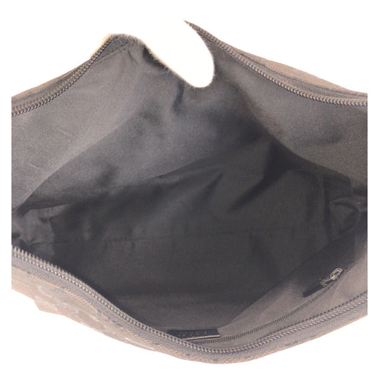 GUCCI Shoulder Bag 001 3380 GG canvas Black black Women Used Authentic