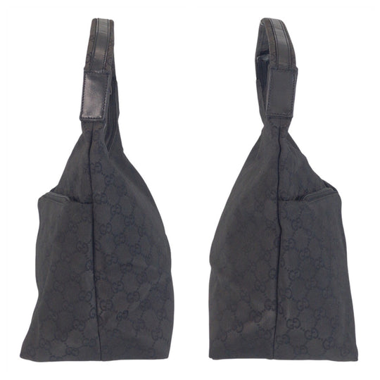 GUCCI Shoulder Bag 001 3380 GG canvas Black black Women Used Authentic