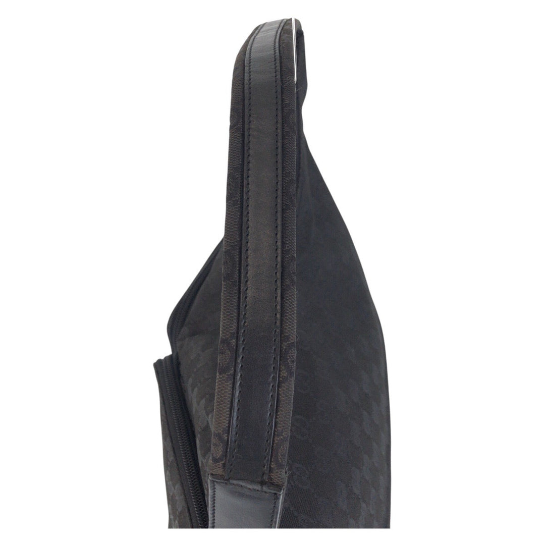 GUCCI Shoulder Bag 001 3380 GG canvas Black black Women Used Authentic