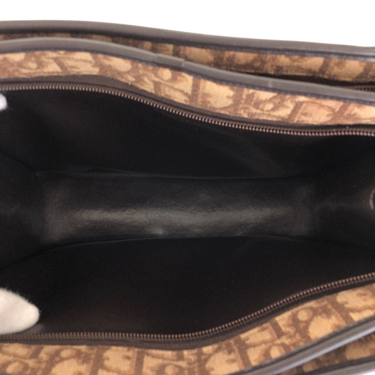 Dior Tote Bag Canvas, Leather Brown Gold Metal Tote Bag handbag Trotter Women Used Authentic