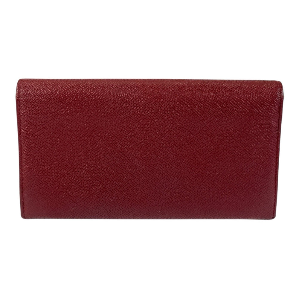 BVLGARI Long Wallet Purse leather Red Gold Metal Long Wallet Purse Bulgari Bulgari Women Used Authentic