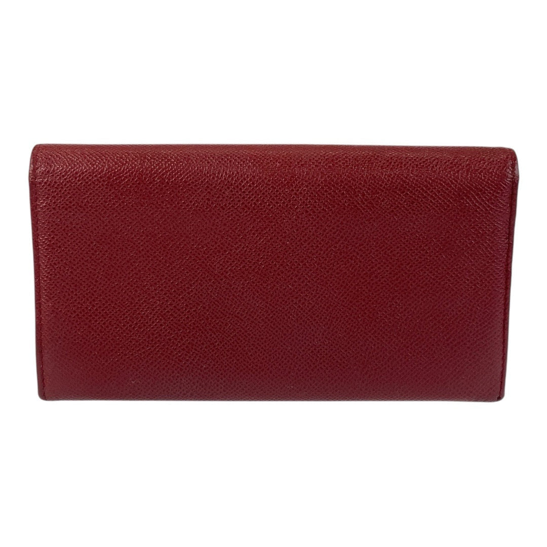 BVLGARI Long Wallet Purse leather Red Gold Metal Long Wallet Purse Bulgari Bulgari Women Used Authentic
