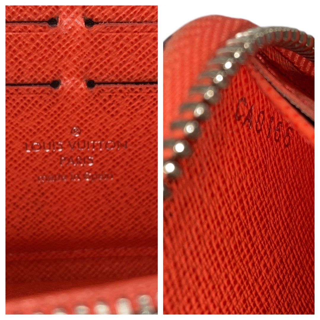 LOUIS VUITTON Long Wallet Purse M82332 leather Orange Long Wallet Purse Epi Zippy wallet Women Used Authentic