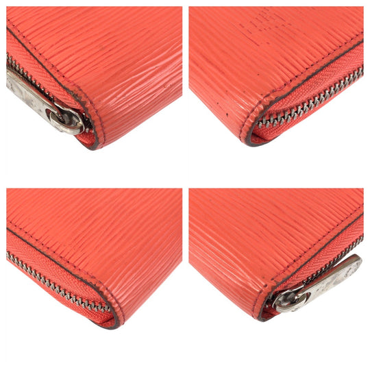 LOUIS VUITTON Long Wallet Purse M82332 leather Orange Long Wallet Purse Epi Zippy wallet Women Used Authentic
