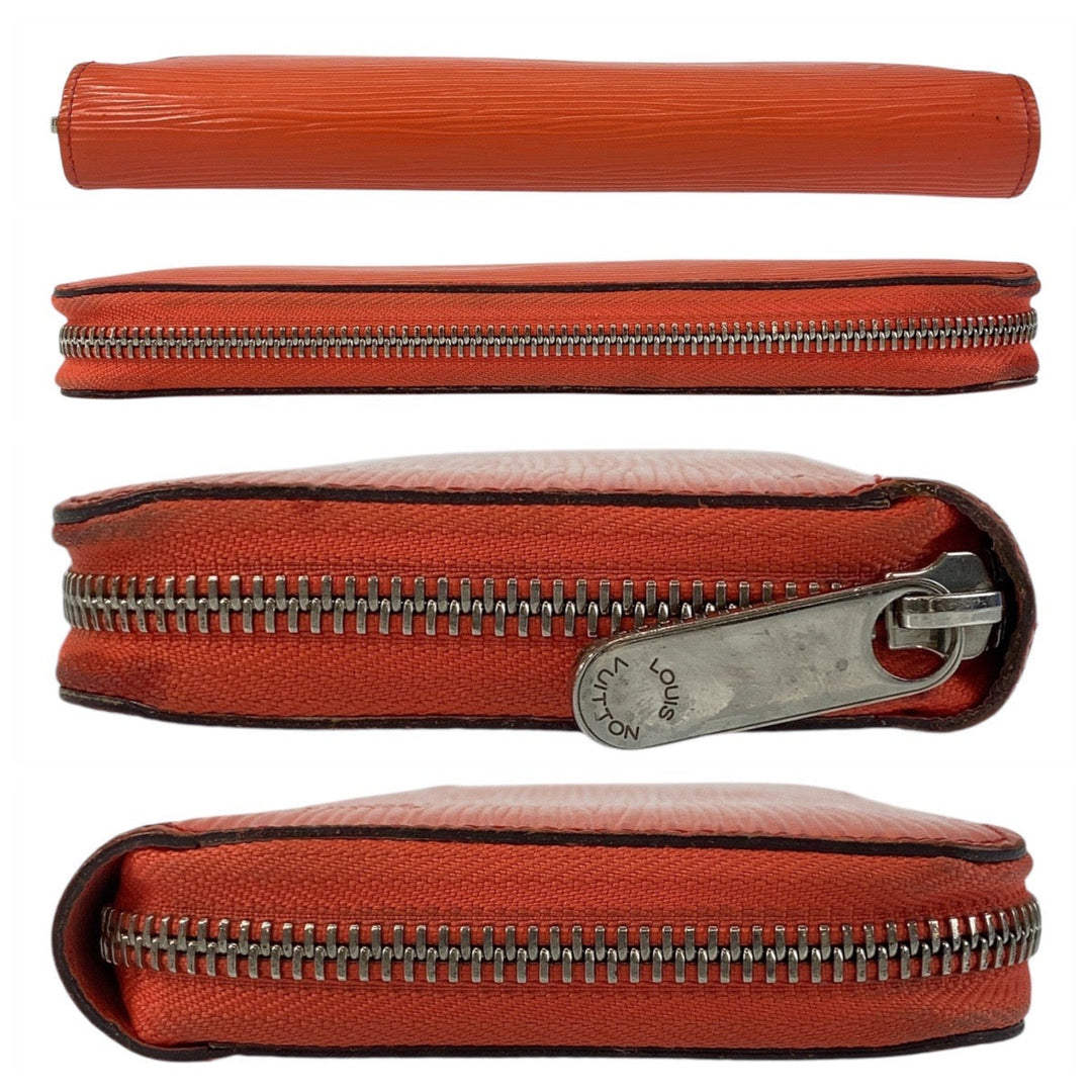 LOUIS VUITTON Long Wallet Purse M82332 leather Orange Long Wallet Purse Epi Zippy wallet Women Used Authentic