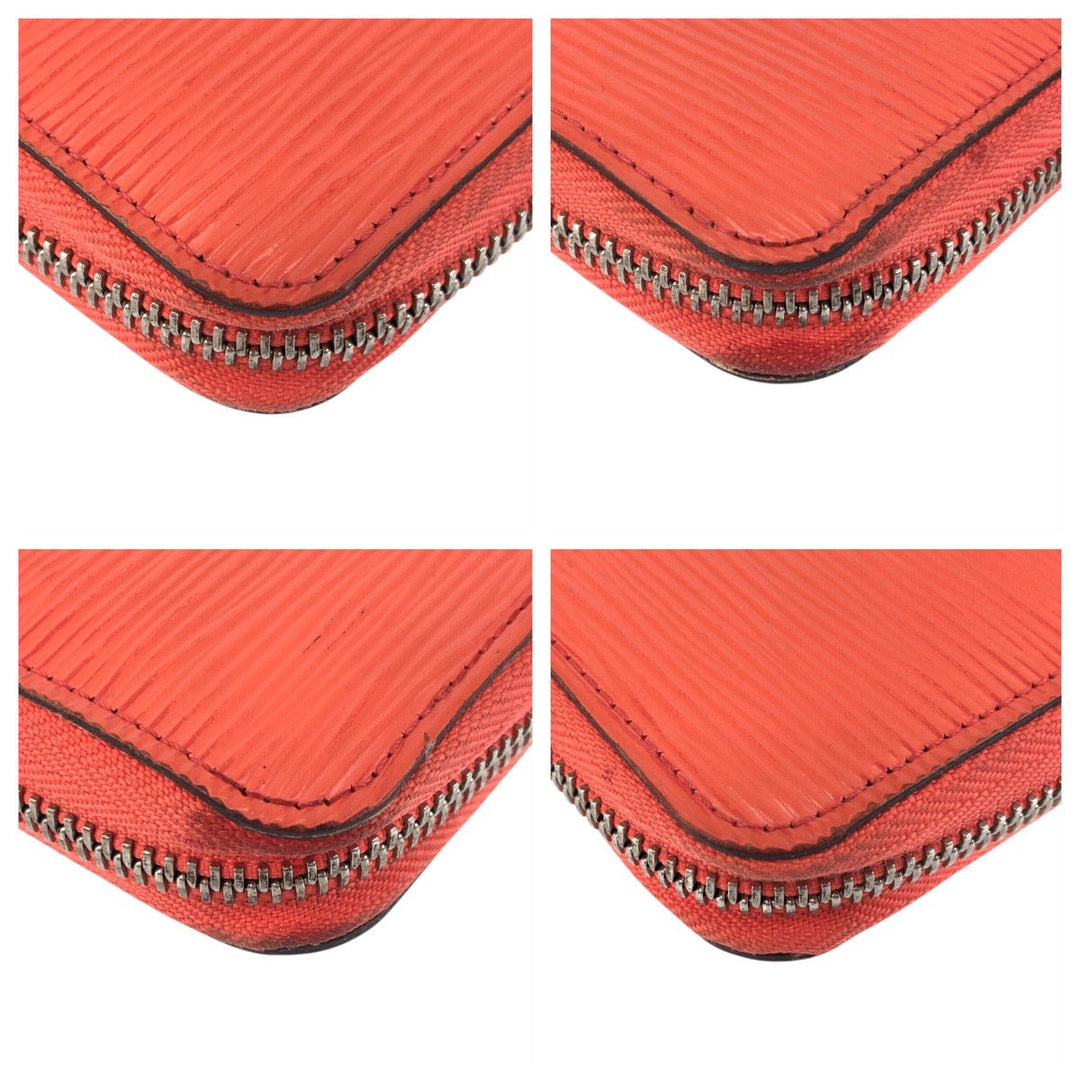 LOUIS VUITTON Long Wallet Purse M82332 leather Orange Long Wallet Purse Epi Zippy wallet Women Used Authentic
