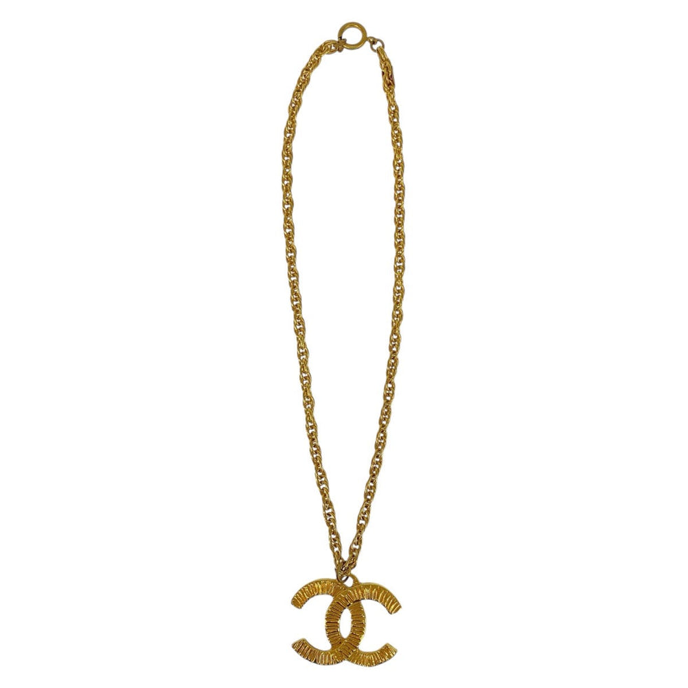 CHANEL Necklace plating gold Necklace COCO Mark Women Used Authentic