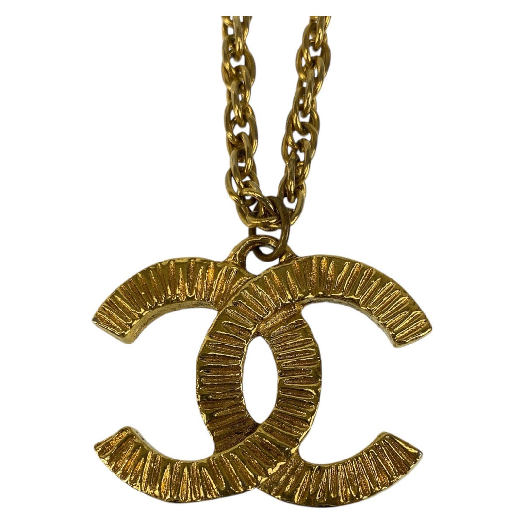 CHANEL Necklace plating gold Necklace COCO Mark Women Used Authentic
