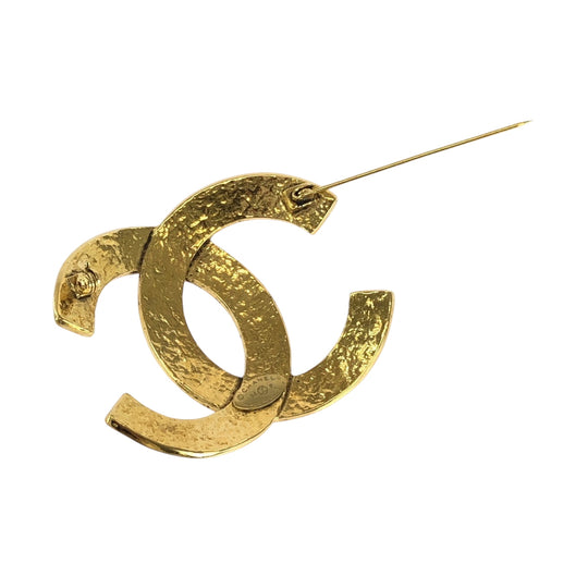 CHANEL Brooch plating gold Big COCO Mark Women Used Authentic