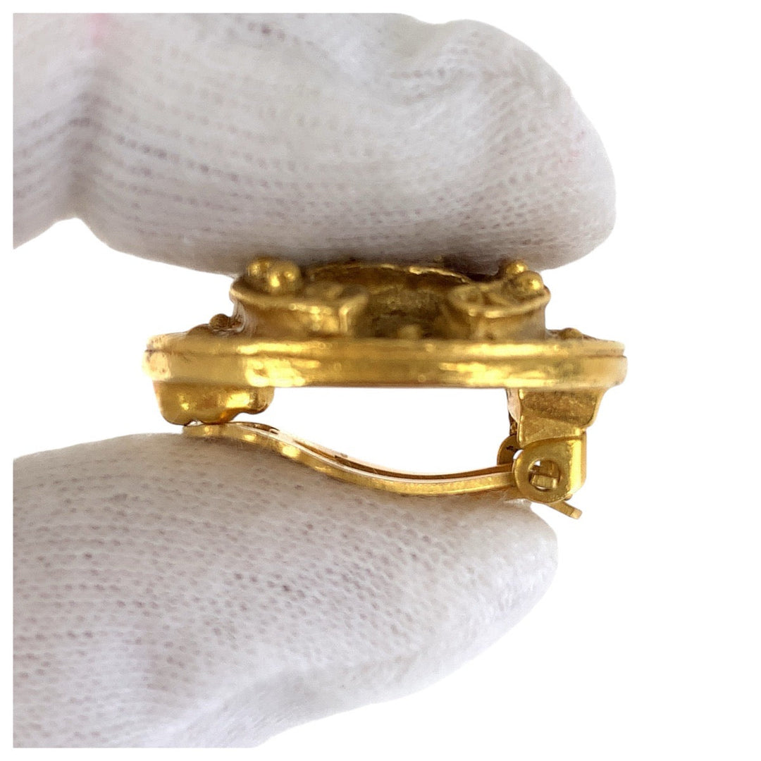 CHANEL Earring metal gold COCO Mark Women Used Authentic