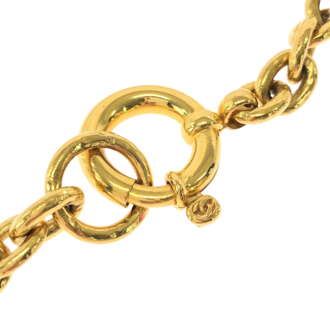 CHANEL Necklace plating gold ChainNecklace lava Triple COCO Mark Women Used Authentic
