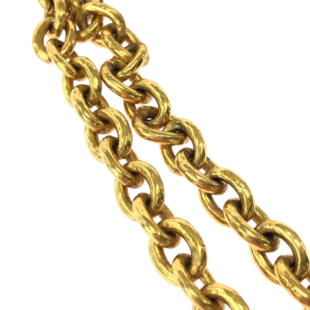 CHANEL Necklace plating gold ChainNecklace lava Triple COCO Mark Women Used Authentic