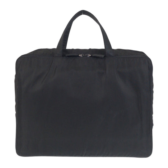 PRADA Business bag Nylon Black SilverMetal Business bag briefcase Test Triangle With logo mens Used Authentic