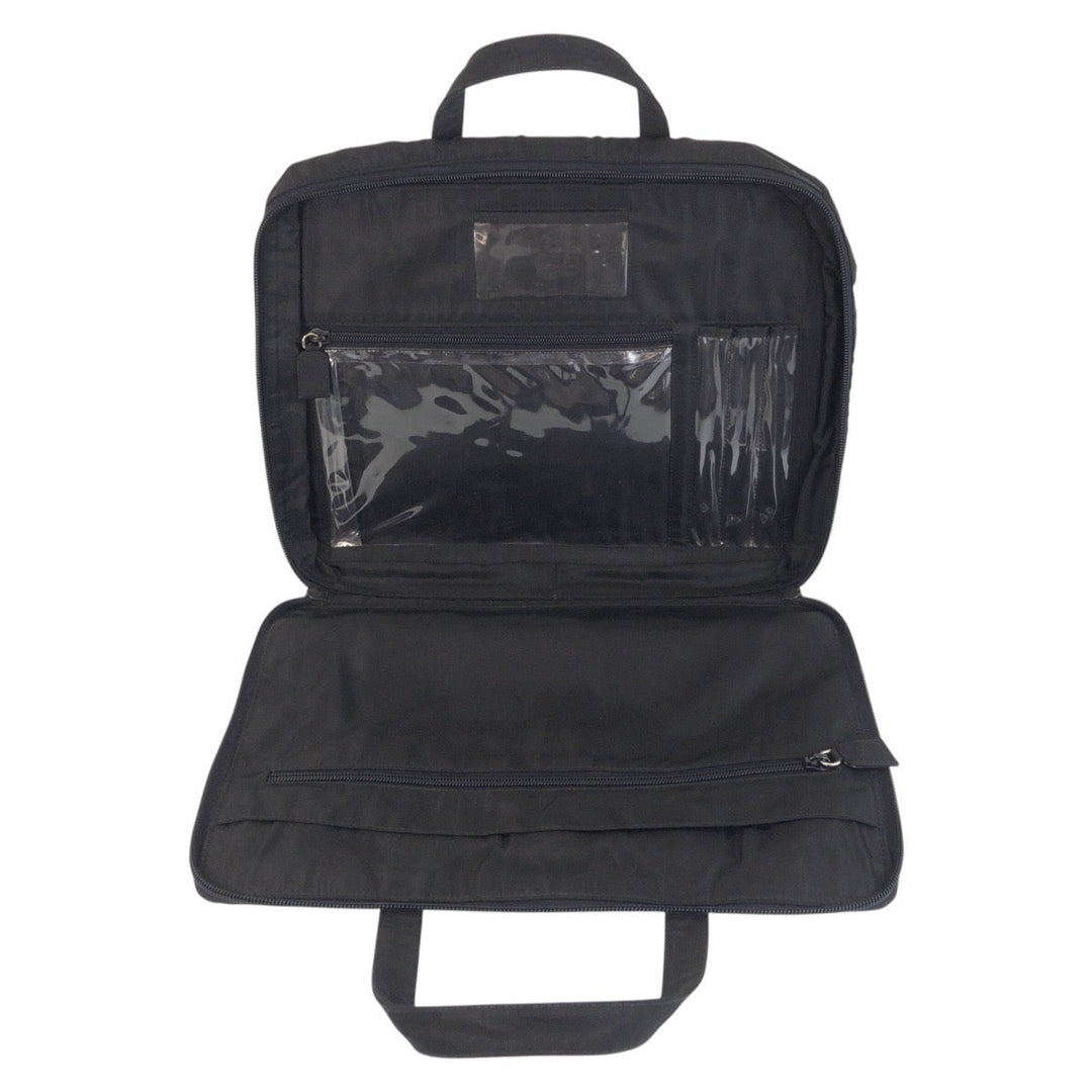 PRADA Business bag Nylon Black SilverMetal Business bag briefcase Test Triangle With logo mens Used Authentic