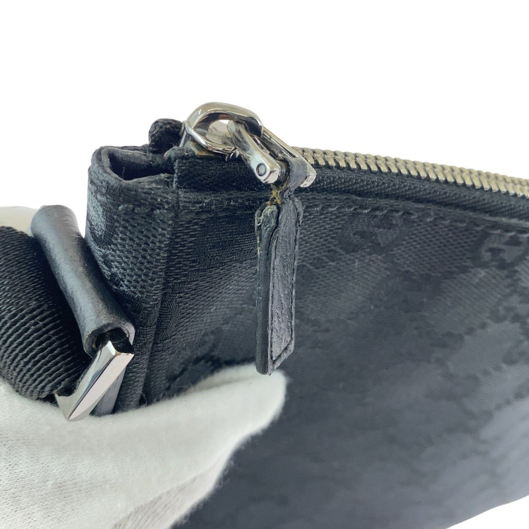 GUCCI Shoulder Bag 114273 GG canvas, leather Black black Shoulder Bag Messenger bag Women Used Authentic