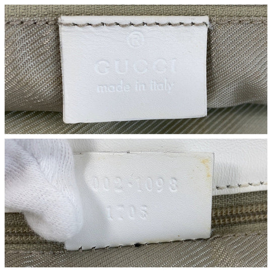 GUCCI Tote Bag 002 1098 GG canvas, leather Mint Light Blue Gold Metal Tote Bag Shoulder Bag Women Used Authentic