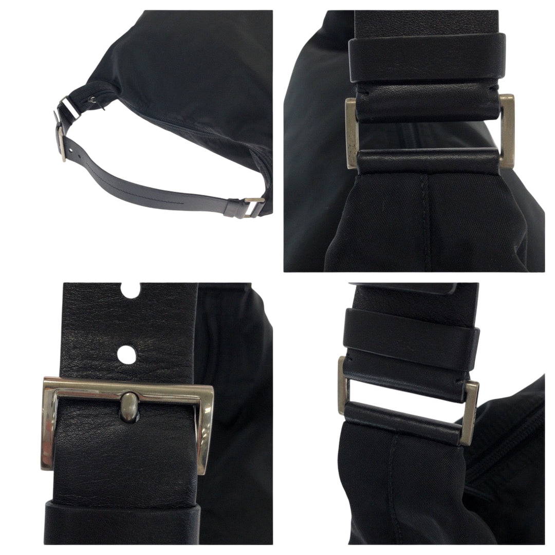 PRADA Handbag Nylon black Handbag accessory pouch Test Triangle With logo Women Used Authentic