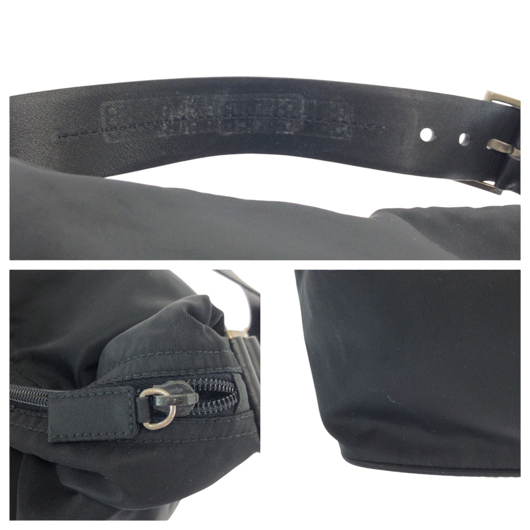 PRADA Handbag Nylon black Handbag accessory pouch Test Triangle With logo Women Used Authentic