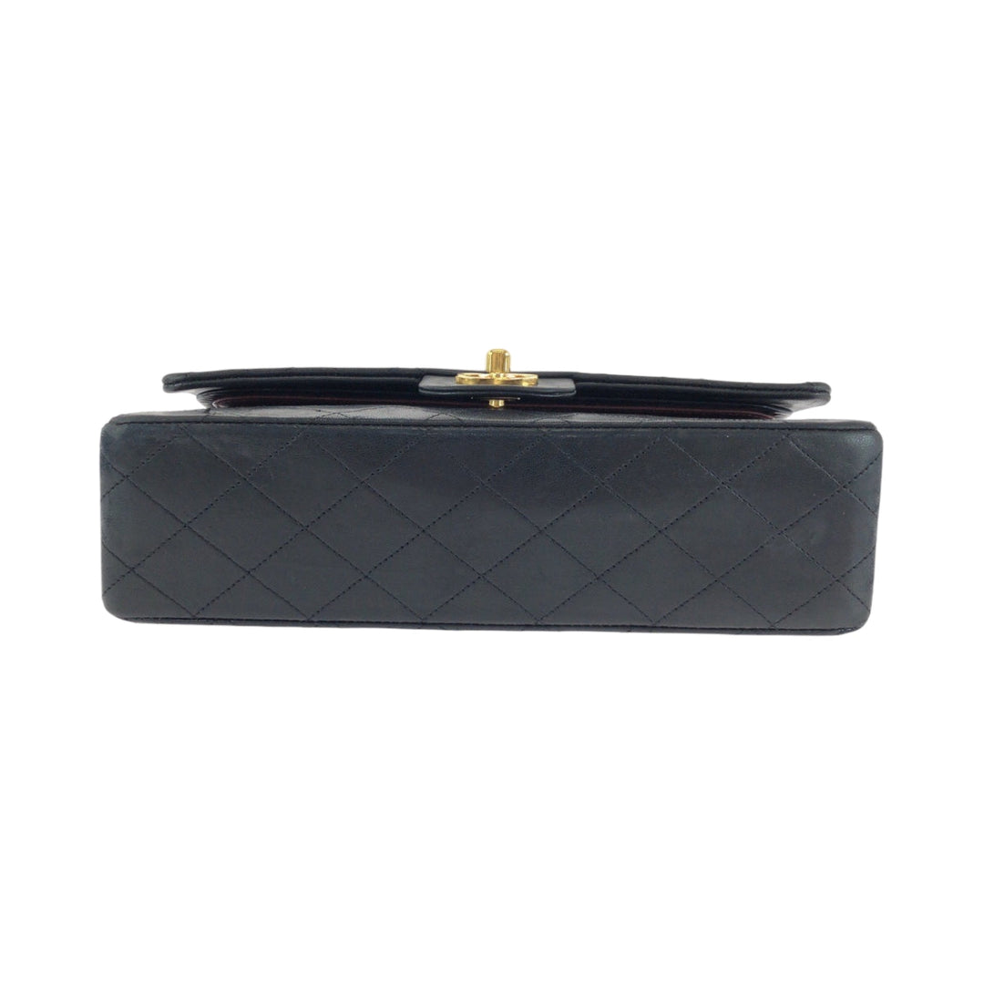 CHANEL Shoulder Bag lambskin Black GoldMetal matelasse 25 double flap COCO Mark Turnlock