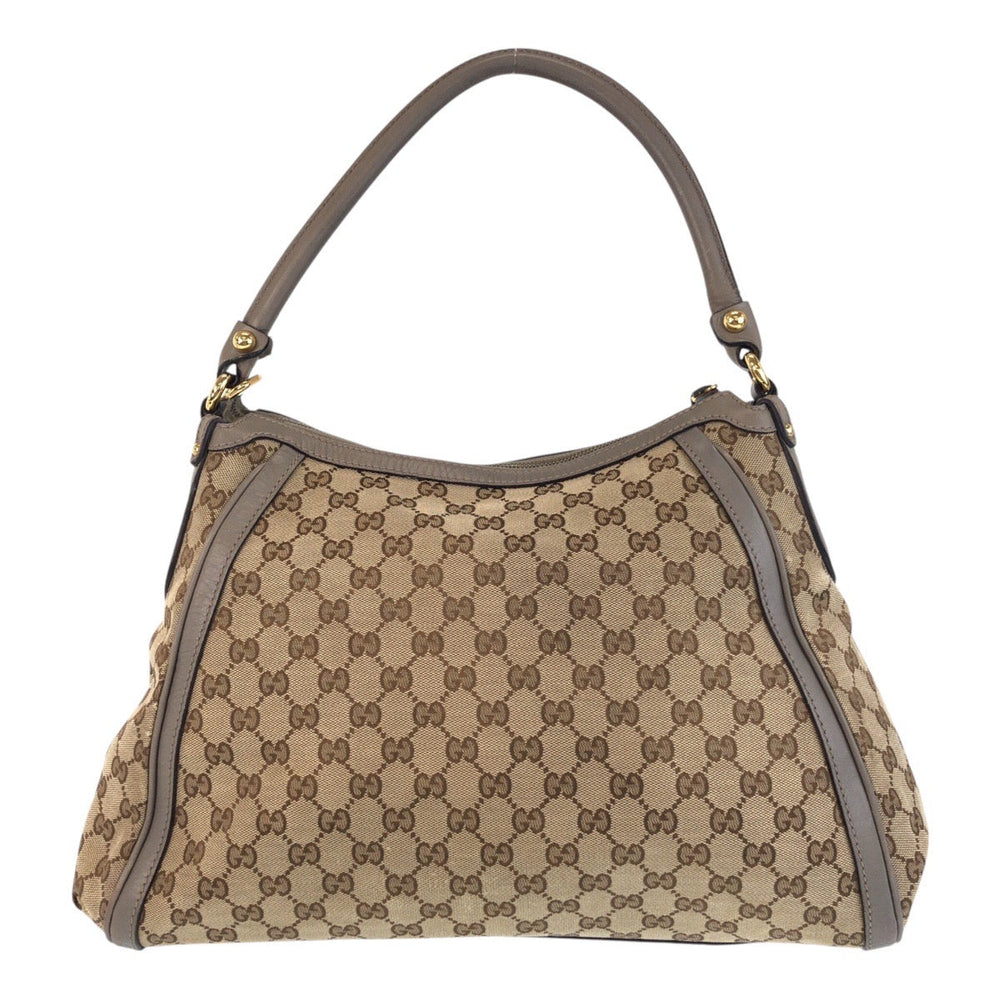 GUCCI Shoulder Bag 282297 GG canvas, leather Beige Gray Gold Metal scarlet Women Used Authentic