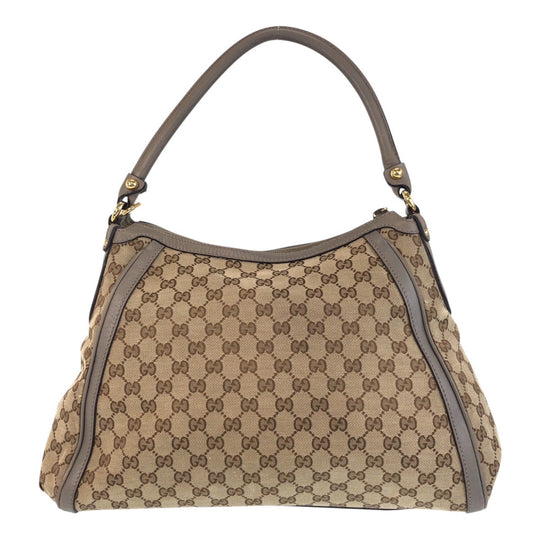 GUCCI Shoulder Bag 282297 GG canvas, leather Beige Gray Gold Metal scarlet Women Used Authentic