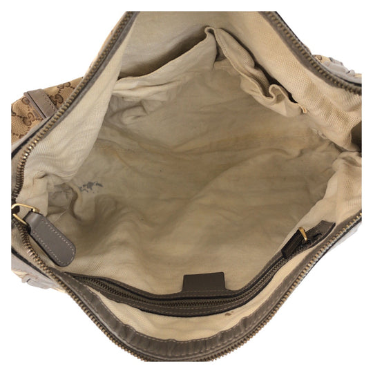 GUCCI Shoulder Bag 282297 GG canvas, leather Beige Gray Gold Metal scarlet Women Used Authentic