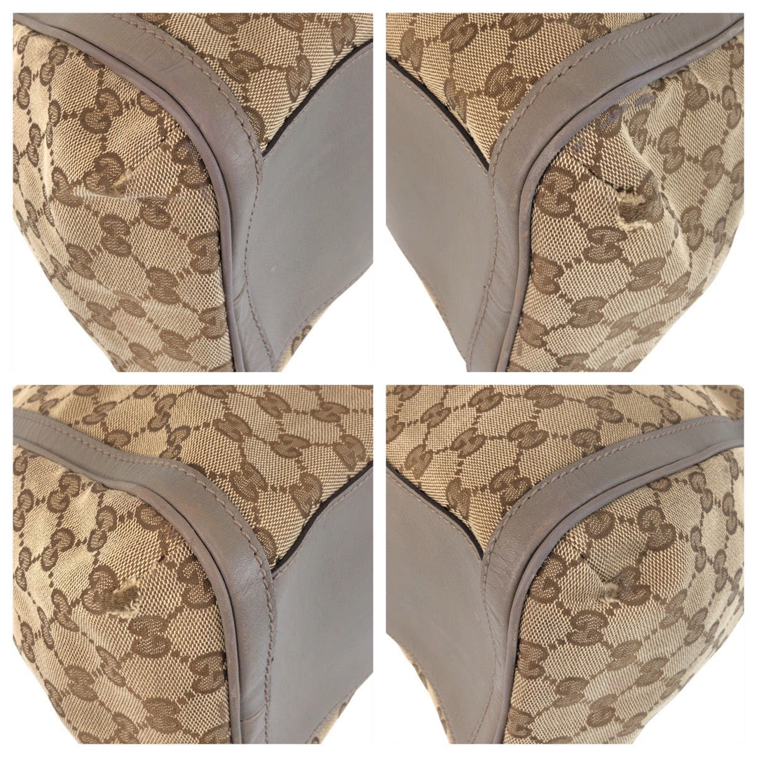 GUCCI Shoulder Bag 282297 GG canvas, leather Beige Gray Gold Metal scarlet Women Used Authentic