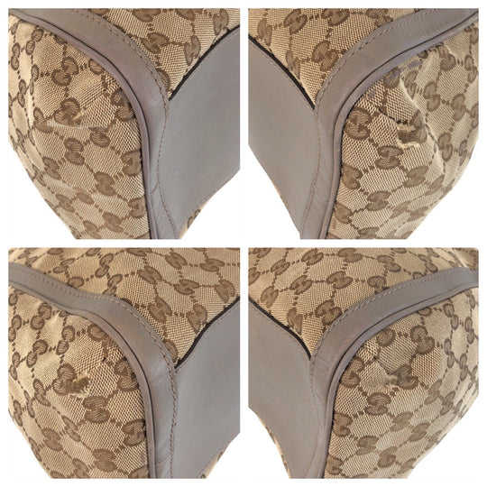 GUCCI Shoulder Bag 282297 GG canvas, leather Beige Gray Gold Metal scarlet Women Used Authentic