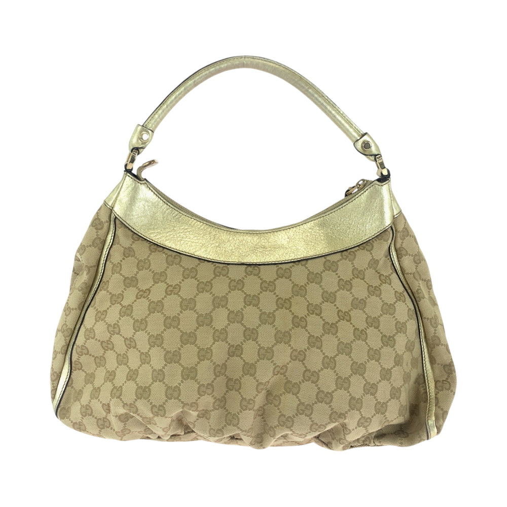 GUCCI Shoulder Bag 189833 GG canvas Beige Gold GoldMetal Hobo One Shoulder Bag Abbey Women Used Authentic