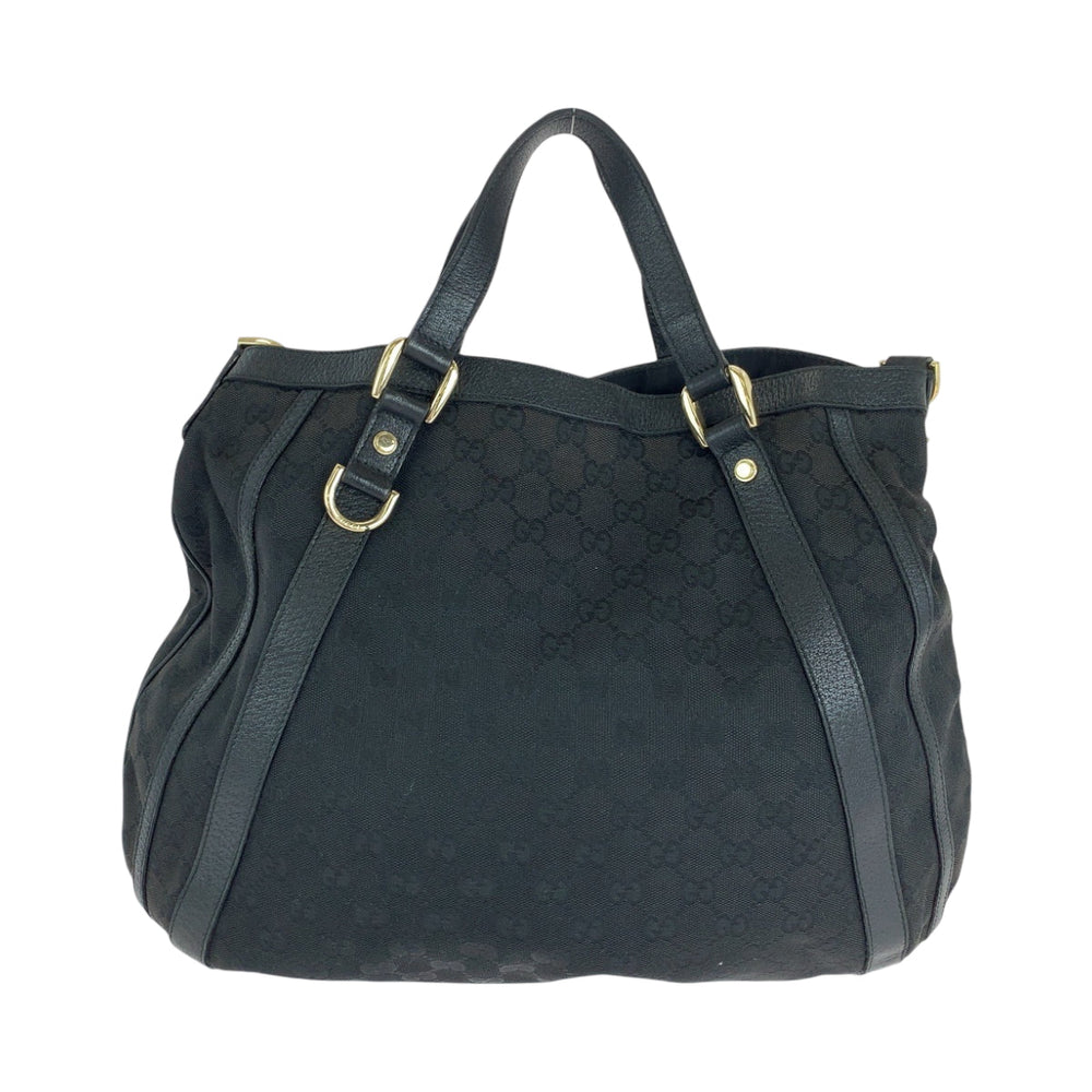 GUCCI Shoulder Bag 130734 GG canvas Black SilverMetal One Shoulder Bag Handbag 2way Women Used Authentic