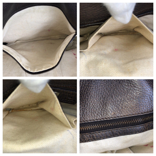 GUCCI Tote Bag 353125 GG canvas, leather Beige Brown Gold Metal Tote Bag Shoulder Bag Bamboo Women Used Authentic