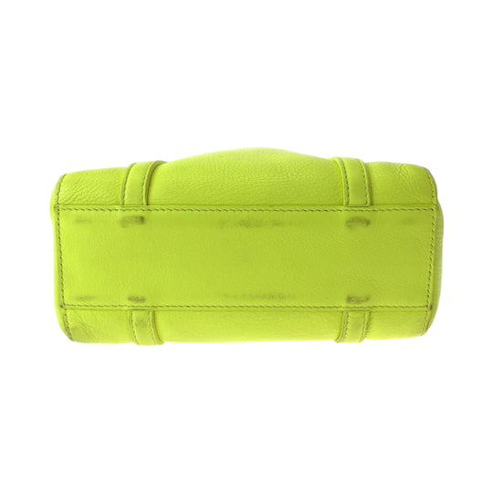 BALENCIAGA Shoulder Bag 551815 leather Yellow Black SilverMetal Jolder Bag Tote Bag 2way Everyday XXS Women Used Authentic