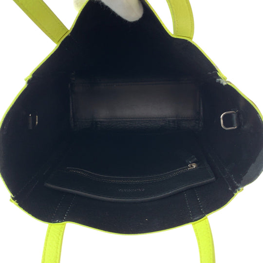 BALENCIAGA Shoulder Bag 551815 leather Yellow Black SilverMetal Jolder Bag Tote Bag 2way Everyday XXS Women Used Authentic
