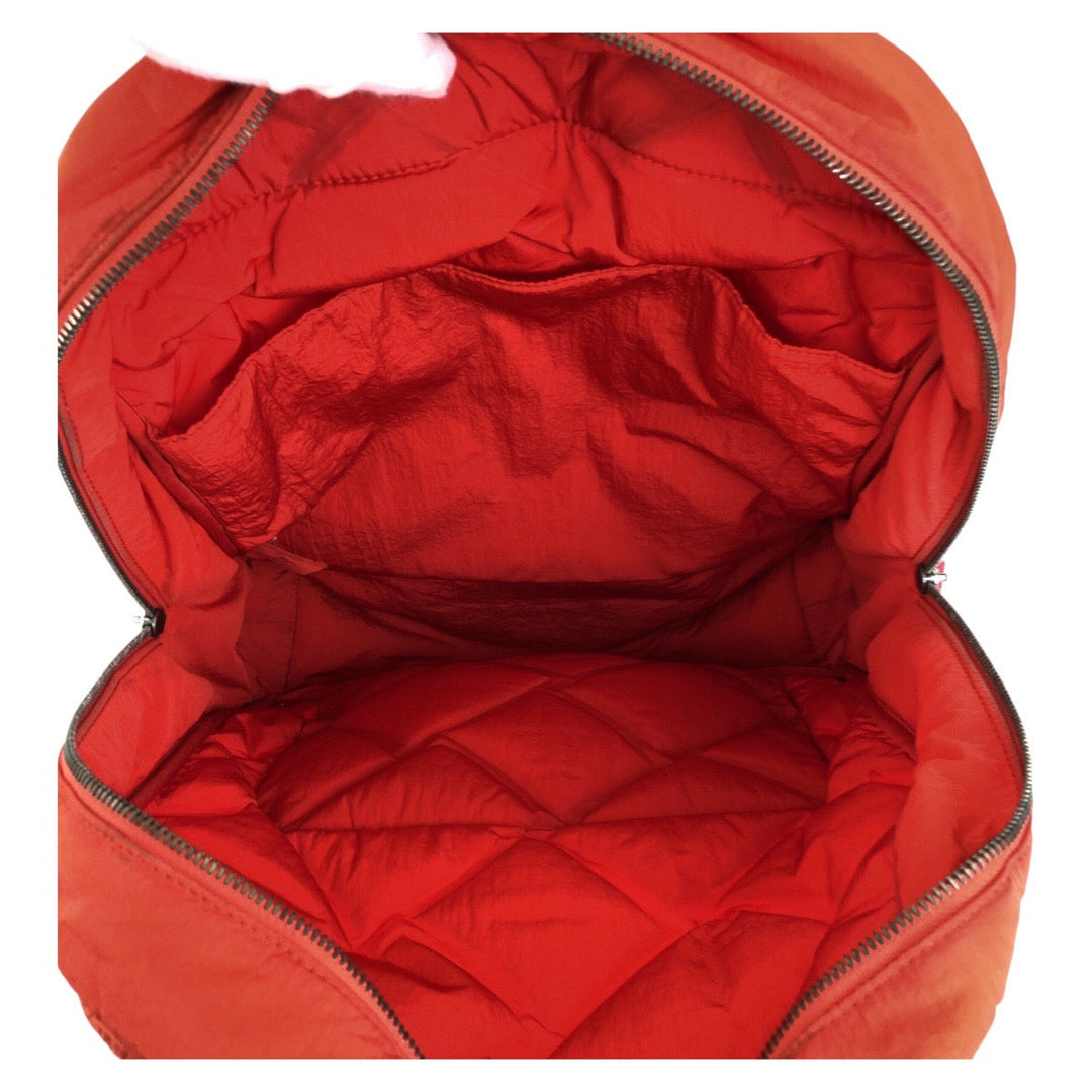 BOTTEGAVENETA Backpack Nylon Red Silver Metal MAXI INTRECCIATO