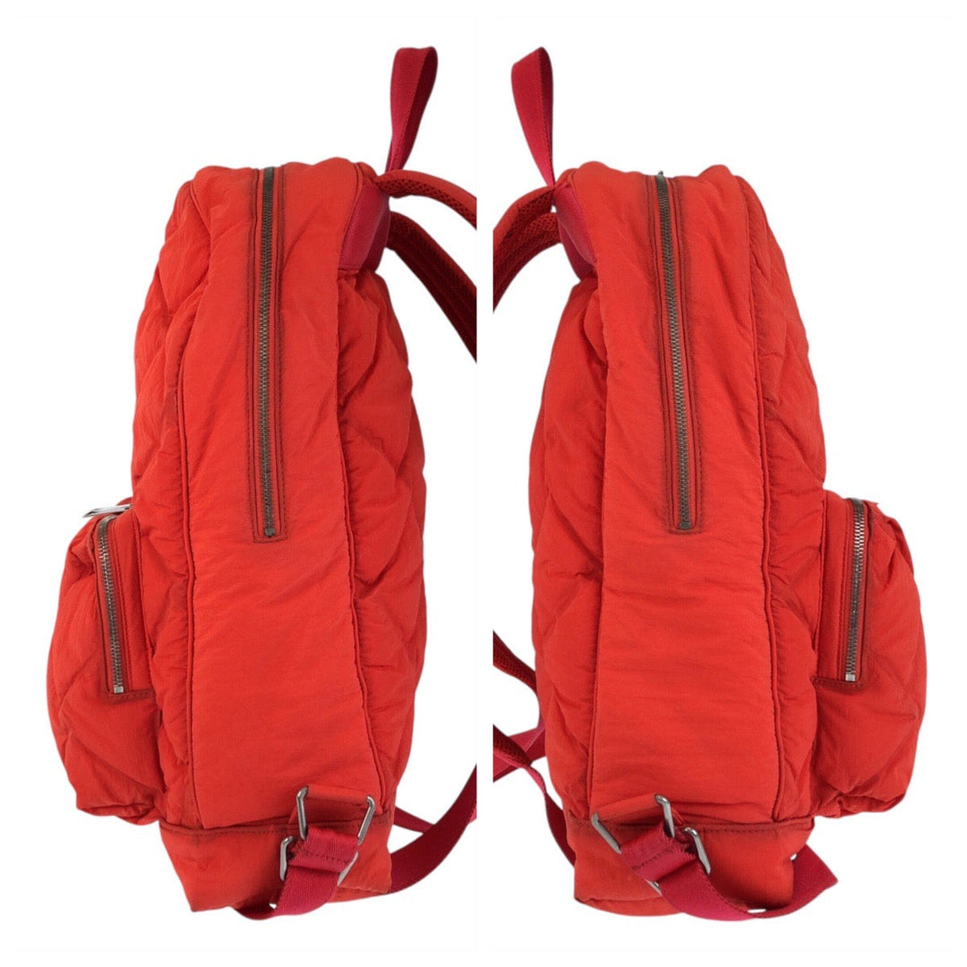 BOTTEGAVENETA Backpack Nylon Red Silver Metal MAXI INTRECCIATO