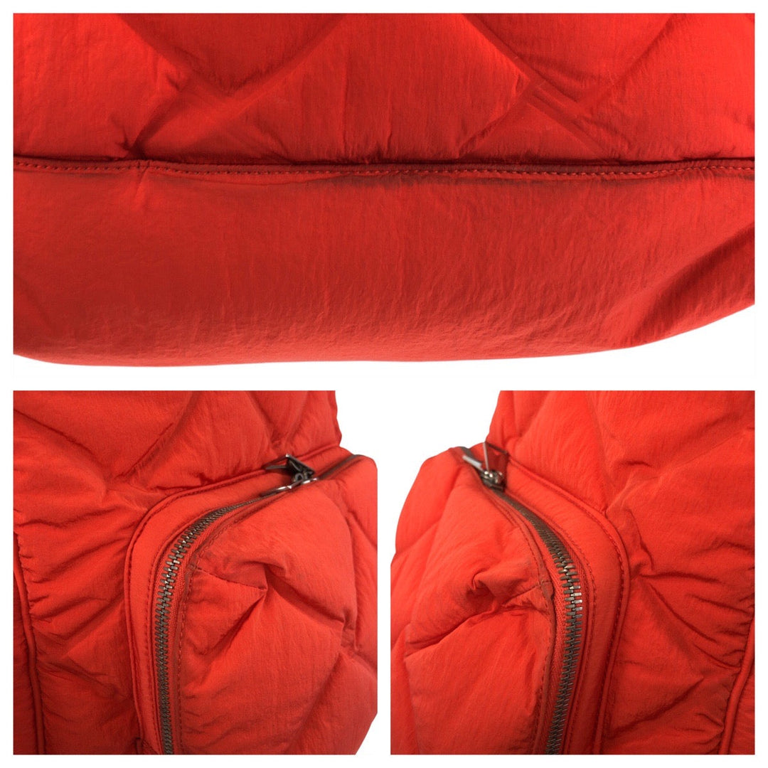 BOTTEGAVENETA Backpack Nylon Red Silver Metal MAXI INTRECCIATO