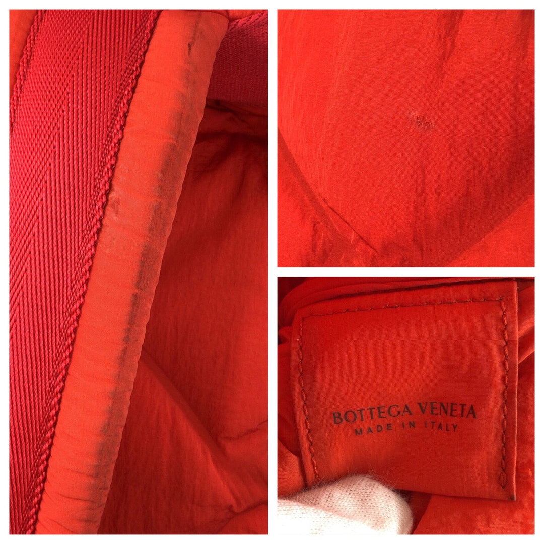 BOTTEGAVENETA Backpack Nylon Red Silver Metal MAXI INTRECCIATO