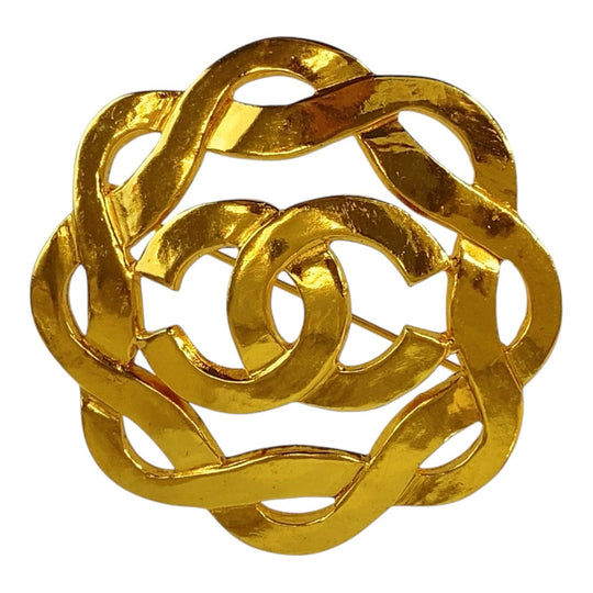 CHANEL Brooch plating gold COCO Mark Women Used Authentic