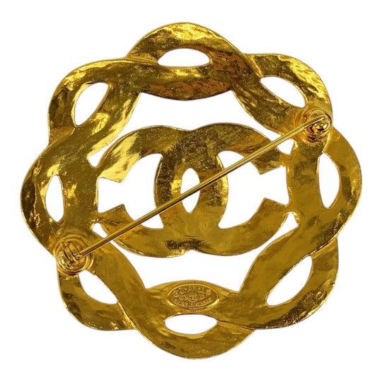 CHANEL Brooch plating gold COCO Mark Women Used Authentic