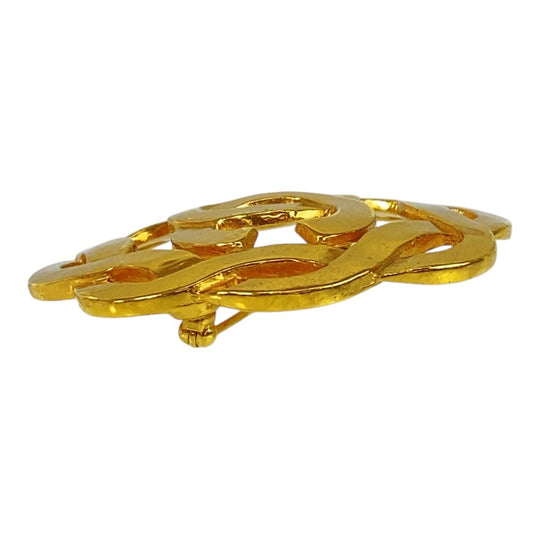 CHANEL Brooch plating gold COCO Mark Women Used Authentic