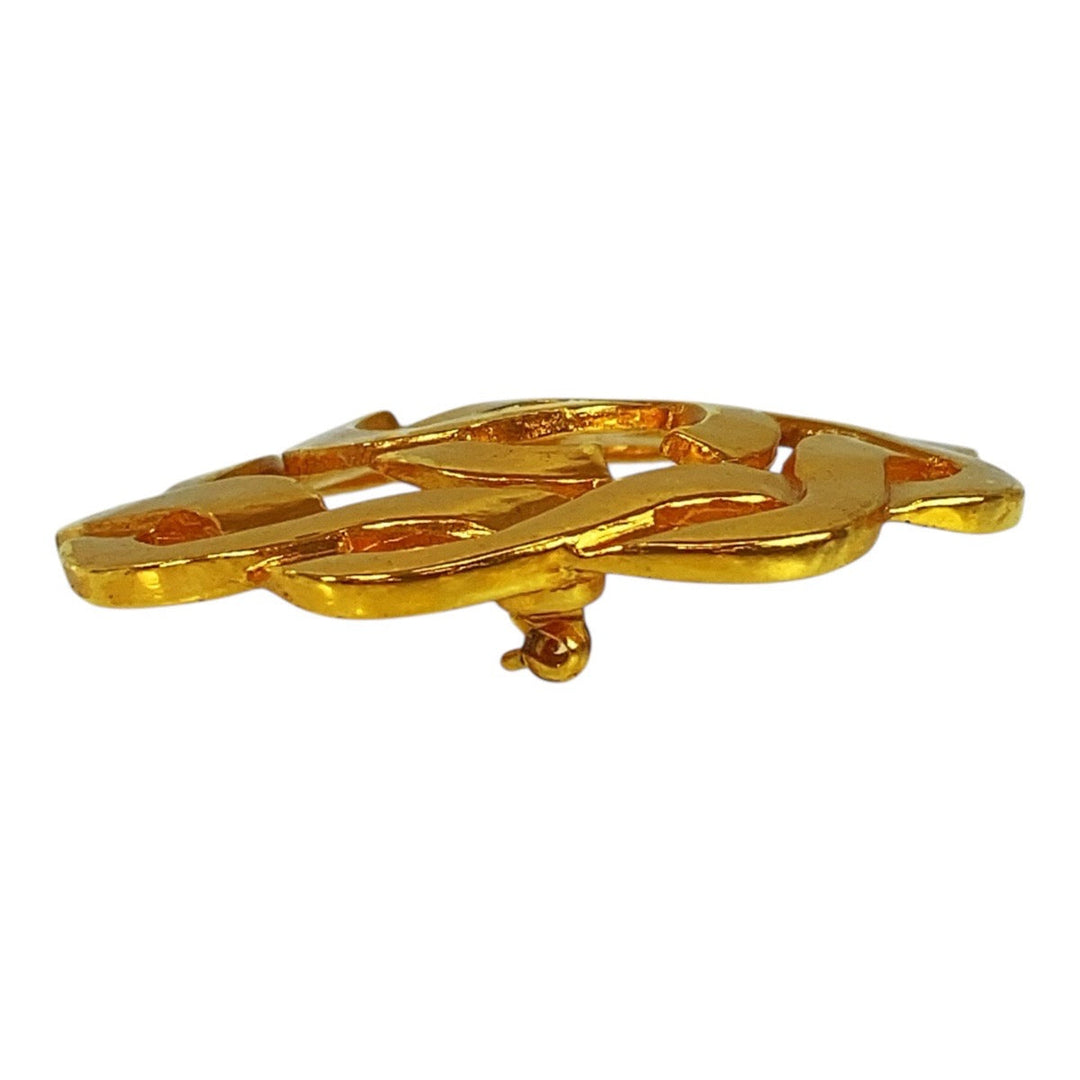 CHANEL Brooch plating gold COCO Mark Women Used Authentic