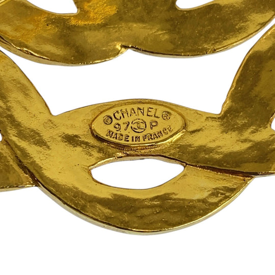 CHANEL Brooch plating gold COCO Mark Women Used Authentic
