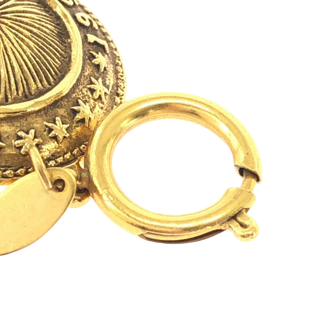 CHANEL bracelet plating gold bracelet 1990 Cambon COCO Mark Women Used Authentic