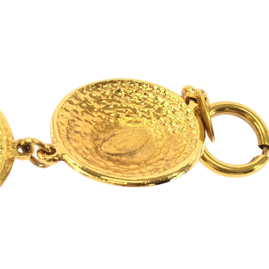 CHANEL bracelet plating gold bracelet 1990 Cambon COCO Mark Women Used Authentic