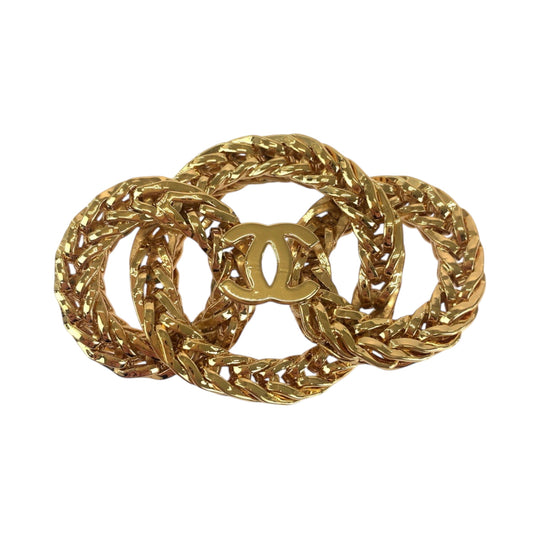 CHANEL Brooch plating gold COCO Mark Women Used Authentic